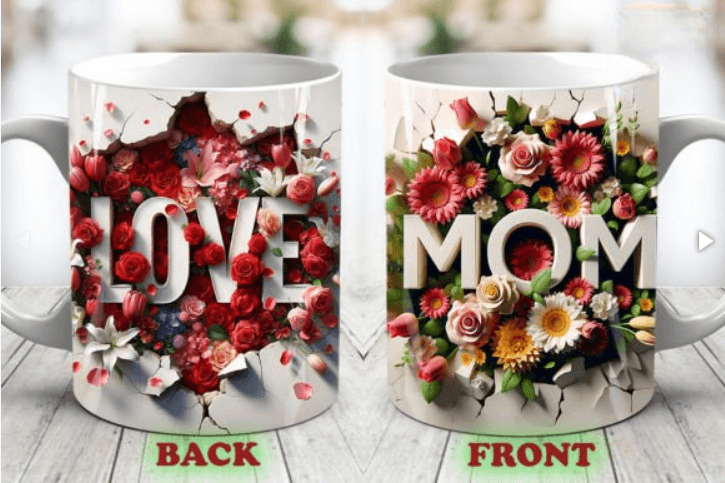 Beautiful Floral Love Mom Mug