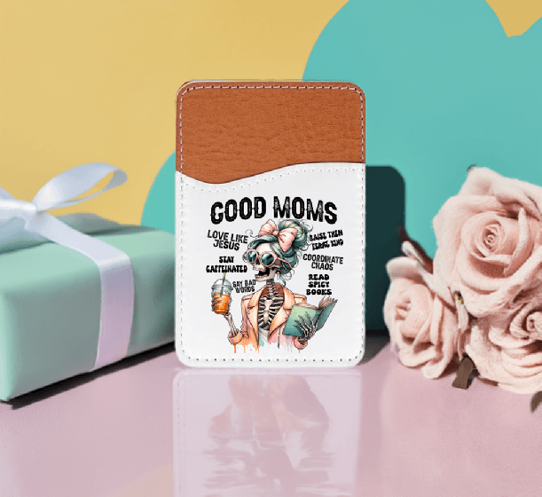 Good Moms Adhesive Faux Leather Cell Phone Wallet