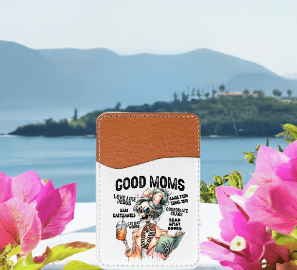 Good Moms Adhesive Faux Leather Cell Phone Wallet
