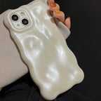 Japan Korea 3D Meteorite Pearl Cream White Soft IMD Phone Case