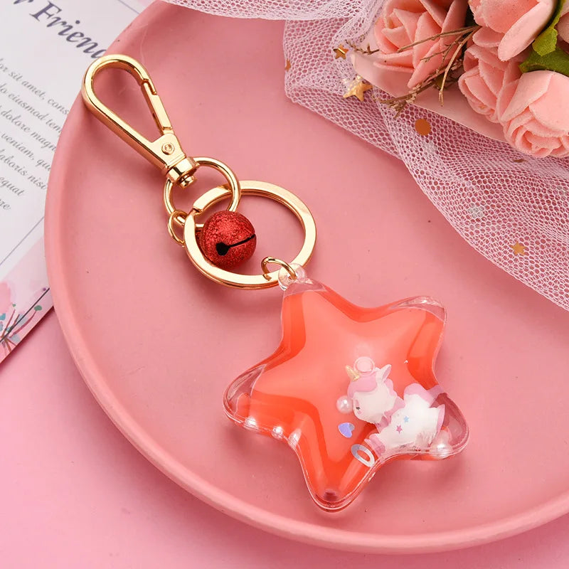 Sparkle Star Moving Liquid Keychain