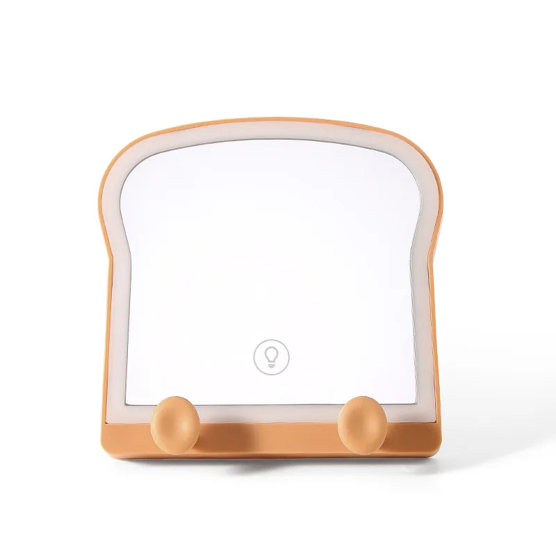 Kawaii Toast LED Makeup Mirror