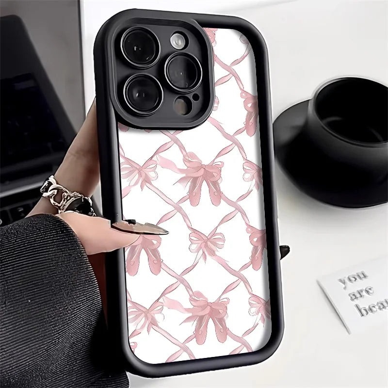 Cute Bumper Cherry Bowknot Cover Phone Case