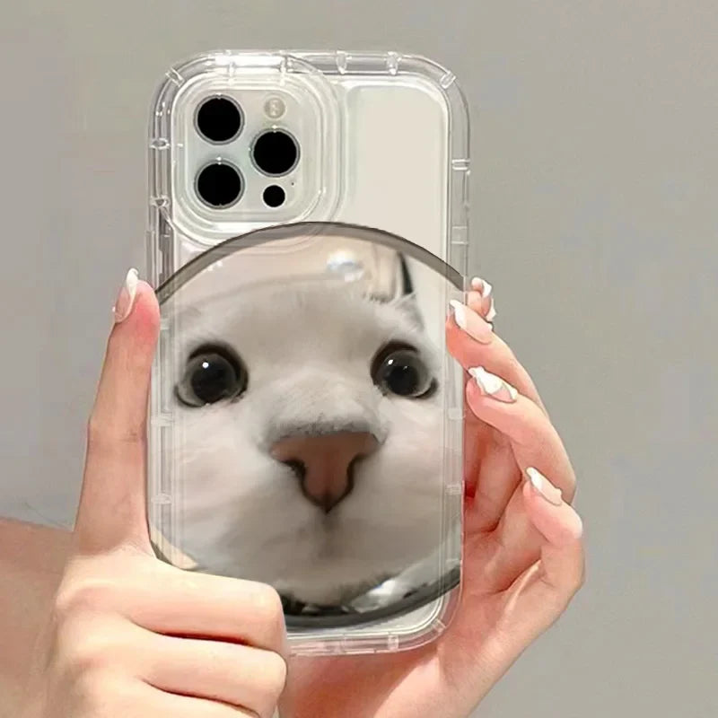 Cute Cat Clear Soft Funda Airbag Cover Phone Case