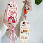 Cute Cartoon Pink Disney Winnie Pooh Lotso Bear Slide Camera Protection Phone Case