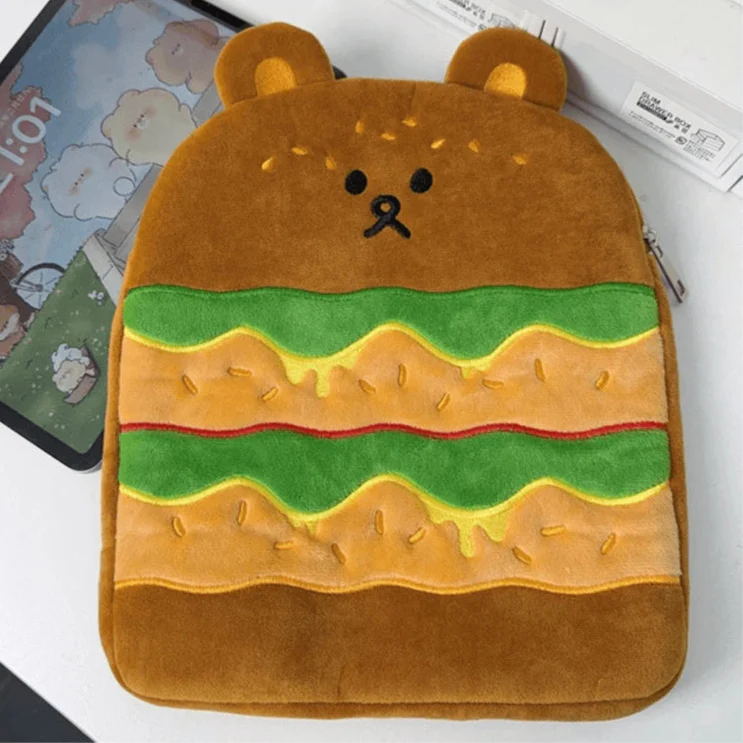 Kawaii Hamburger Bear Tablet Sleeve