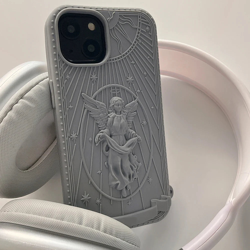 3D Classical Art Angel Statue Phone Case