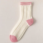 Pretty Pink & White Floral Socks