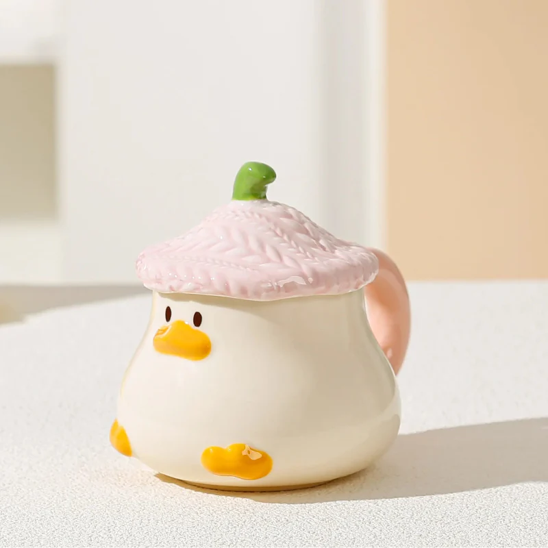 Kawaii Duck Mug With Lid