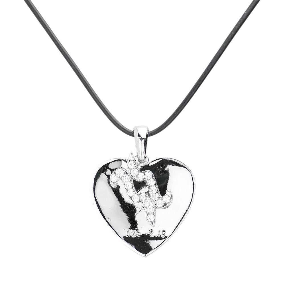Aquarius - Zodiac Heart Layered Pendant Necklace