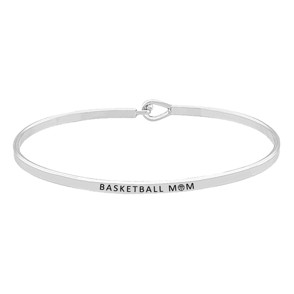 Basketball Mom Brass Thin Metal Hook Bracelet