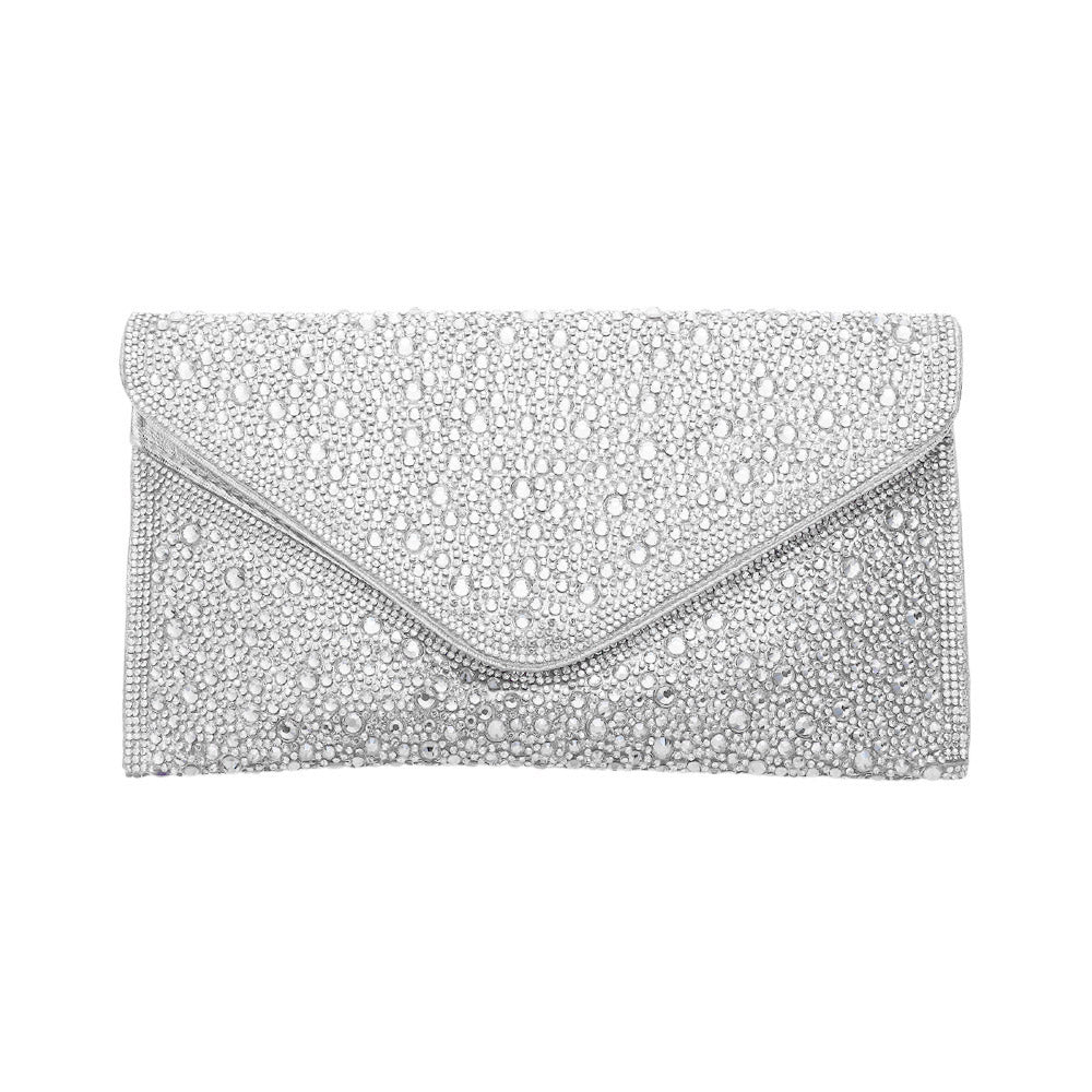 Bling Stone Studded Flap Envelop Evening Clutch Bag / Crossbody Bag