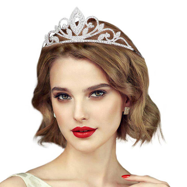 Marquise Accented Rhinestone Princess Tiara