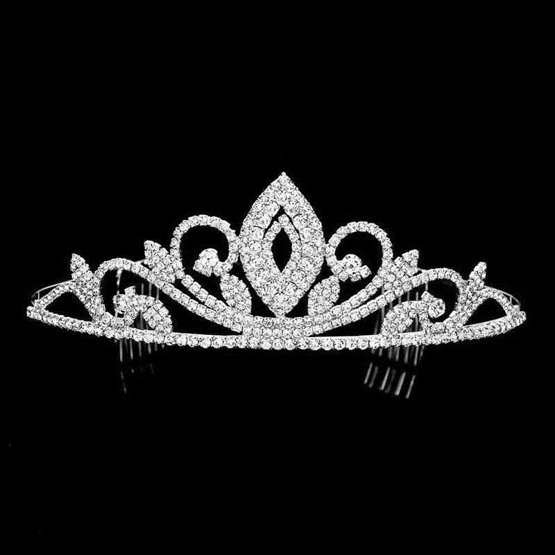 Marquise Accented Rhinestone Princess Tiara