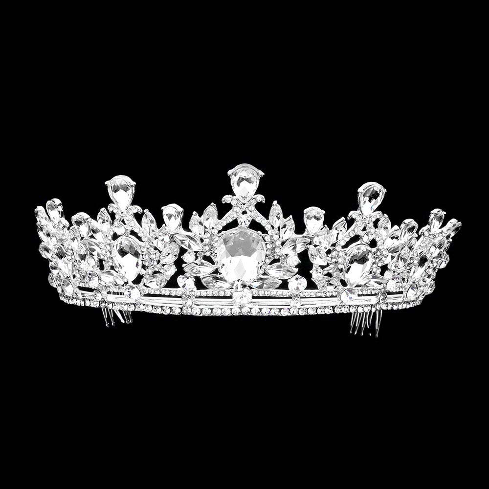 Teardrop Marquise Stone Embellished Princess Tiara