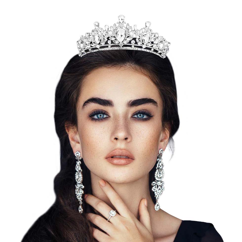 Teardrop Marquise Stone Embellished Princess Tiara