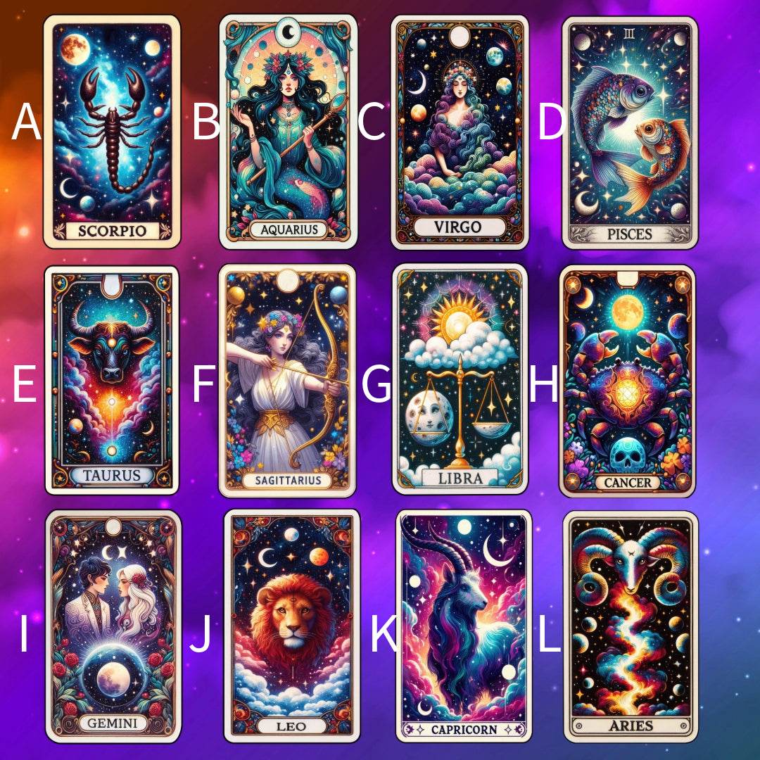 Tarot Zodiac Refrigerator Magnet (Multiple Designs Available)