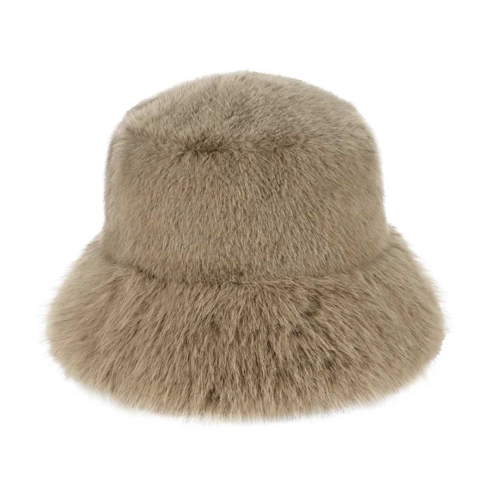 C.C Faux Fur Solid Bucket Hat