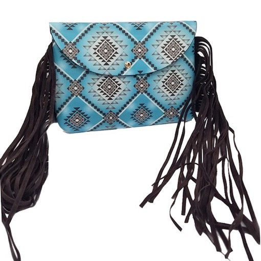 Boho Patterned Faux Leather Fanny Pack Crossbody Belt Bag