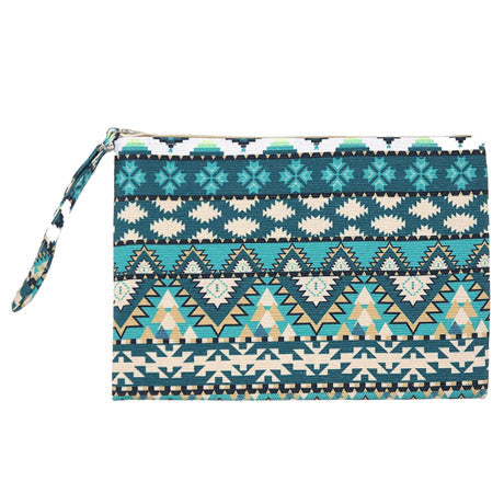 Aztec Pattern Pouch Clutch Bag Wristlet