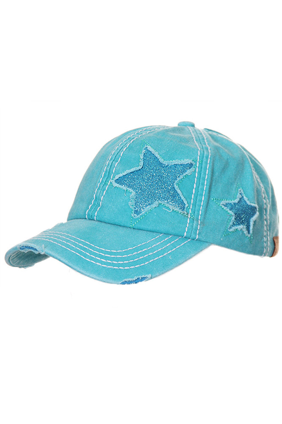C.C GLITTER STAR BASEBALL PONYCAP