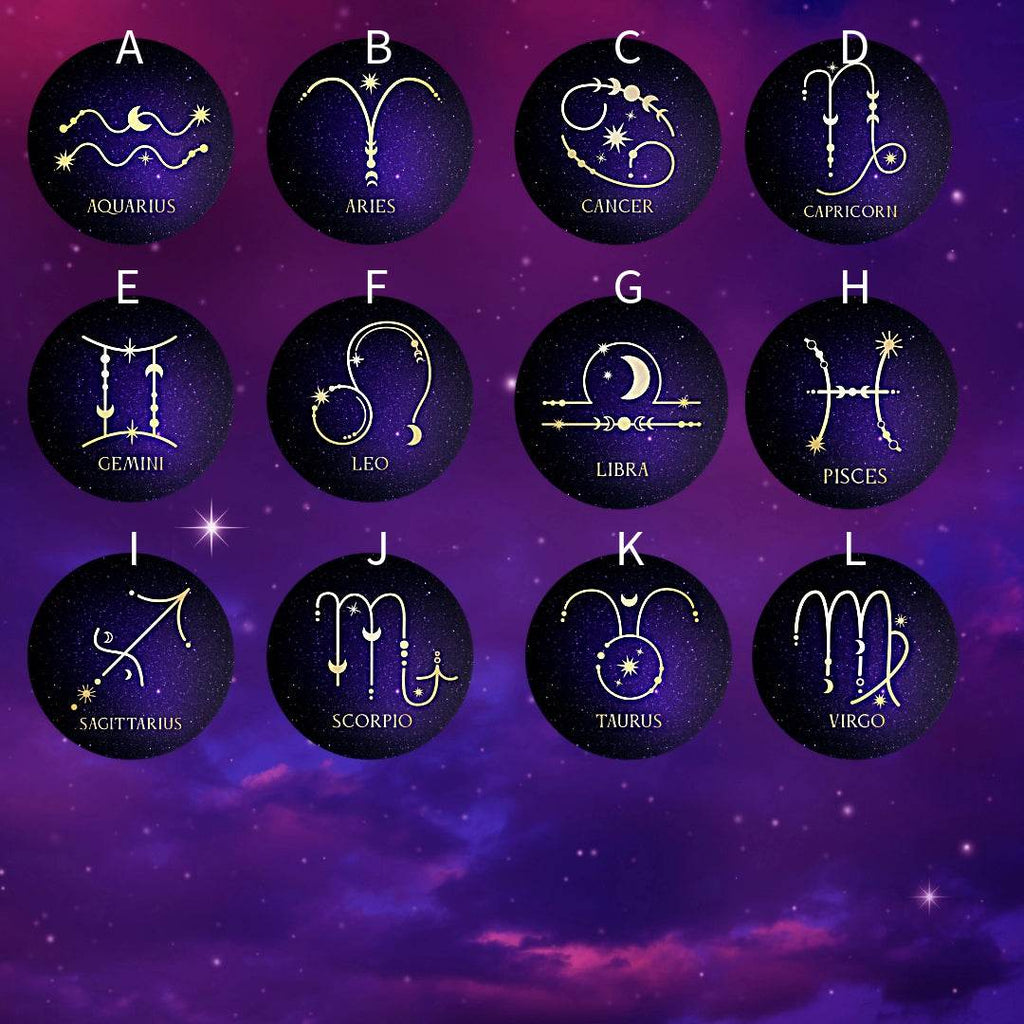 Zodiac Stars Constellation Round Key Chain (Multiple Designs Available)
