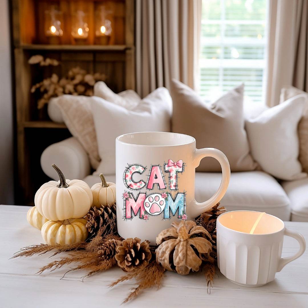Cat Mom Patchwork 11oz or 15oz Mug