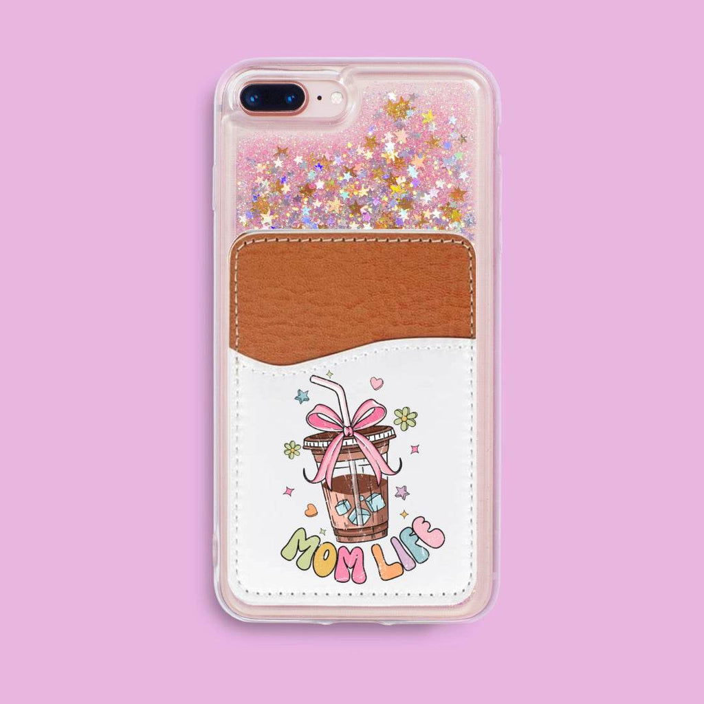 Mom Life Adhesive Faux Leather Cell Phone Wallet