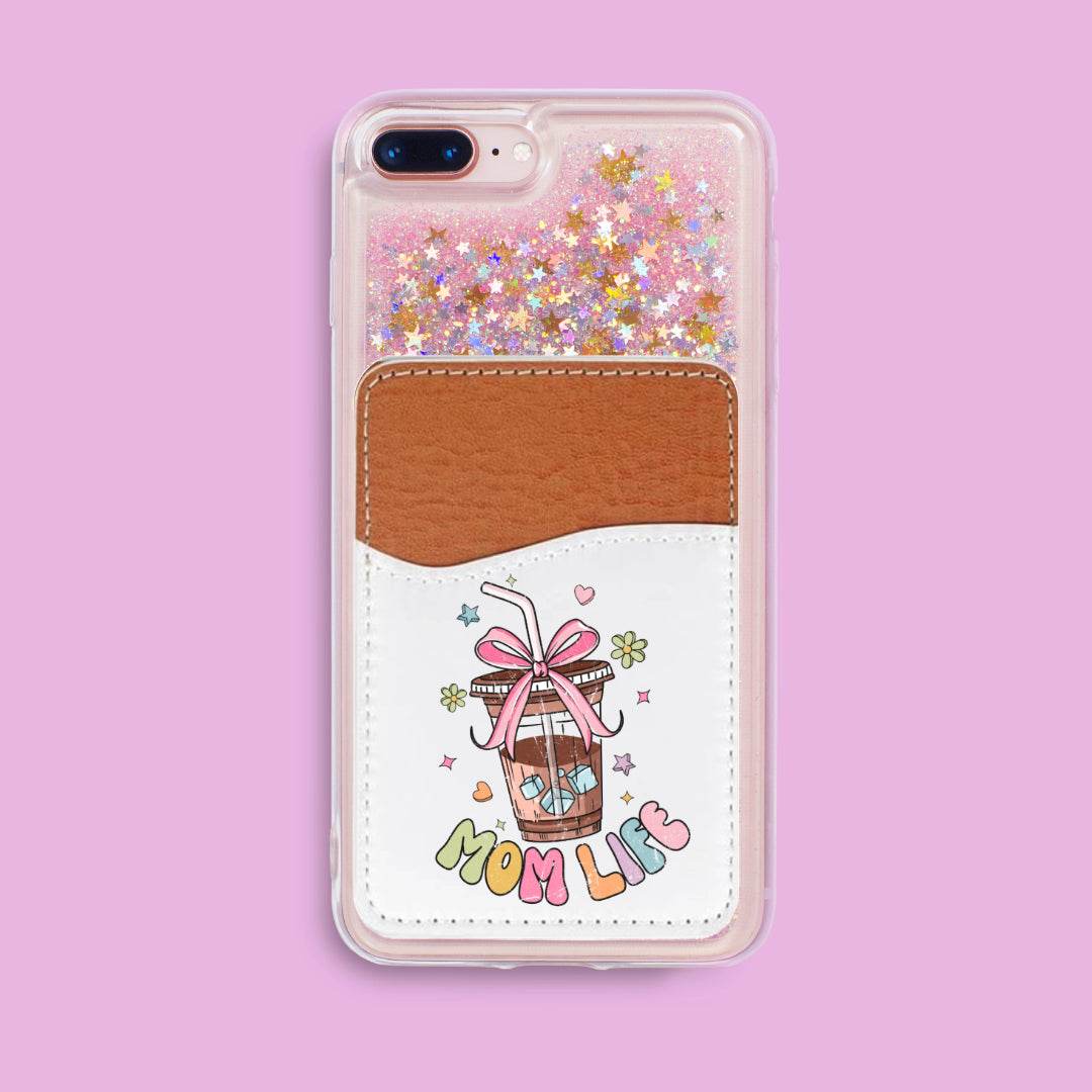 Mom Life Adhesive Faux Leather Cell Phone Wallet
