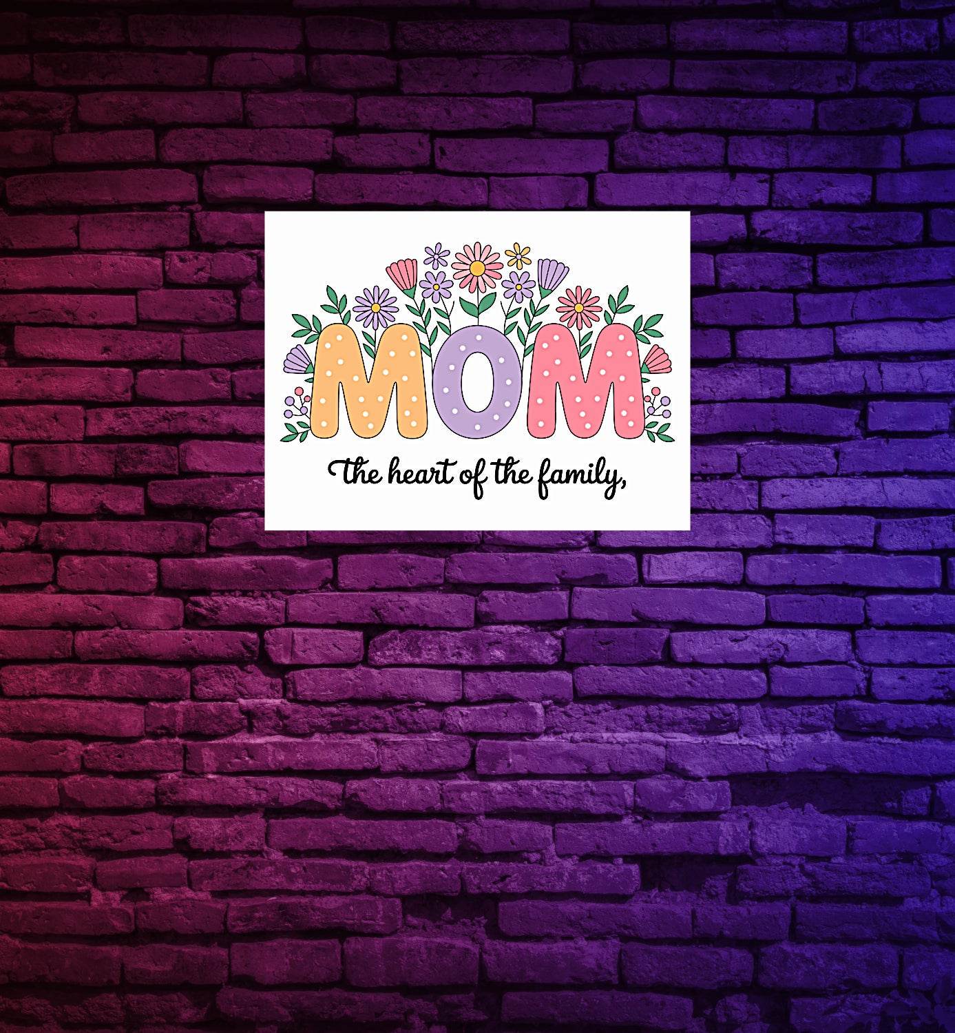 Mom, the Heart of the Family 8x10 Sign