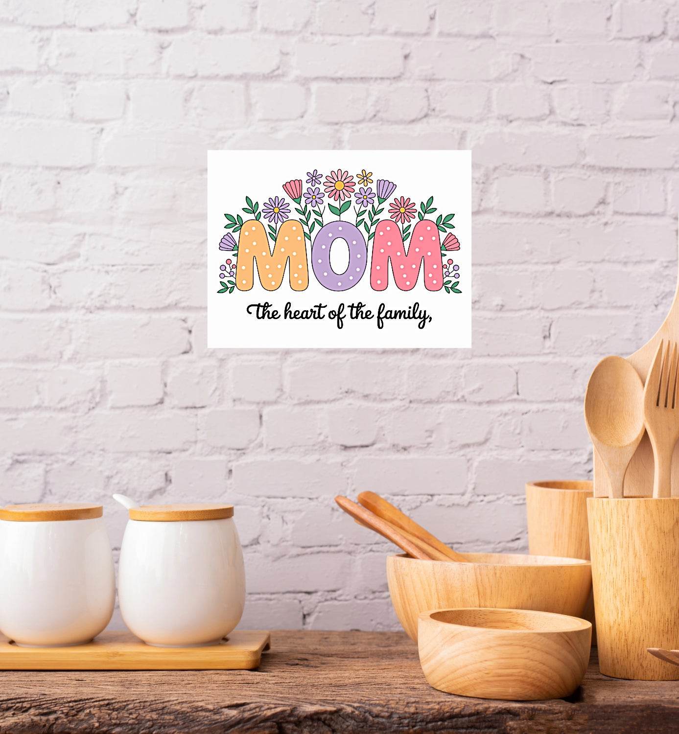 Mom, the Heart of the Family 8x10 Sign