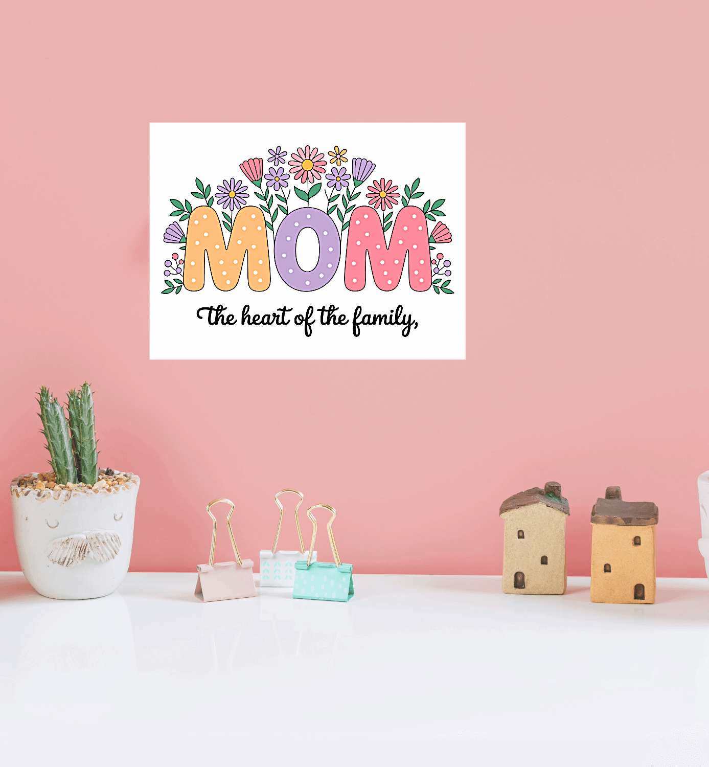 Mom, the Heart of the Family 8x10 Sign