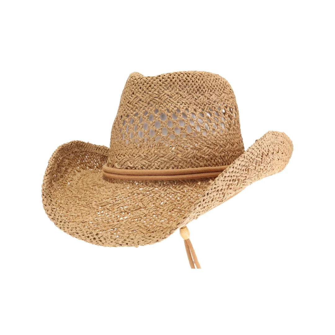 C.C Solid Cowboy Hat with Chin Strap