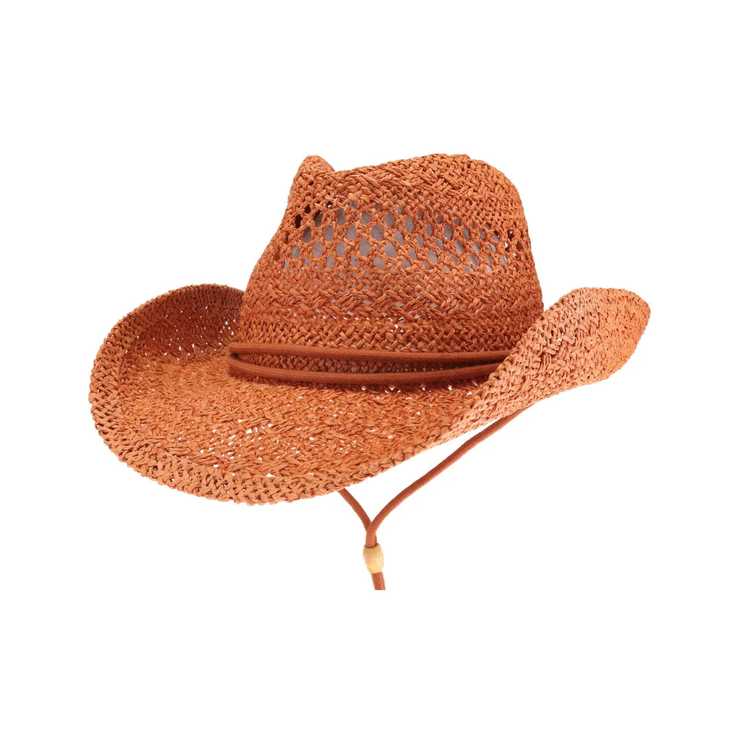 C.C Solid Cowboy Hat with Chin Strap