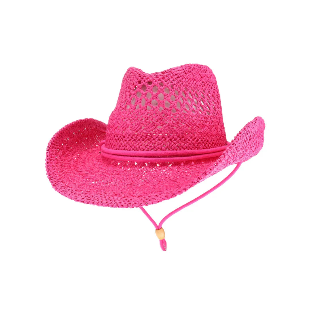C.C Solid Cowboy Hat with Chin Strap