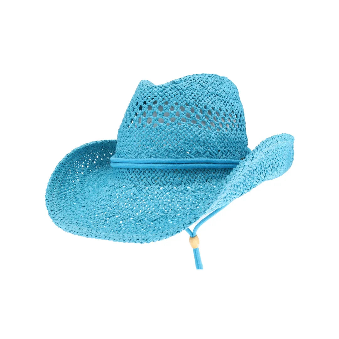 C.C Solid Cowboy Hat with Chin Strap