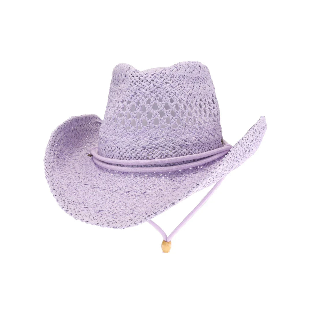 C.C Solid Cowboy Hat with Chin Strap