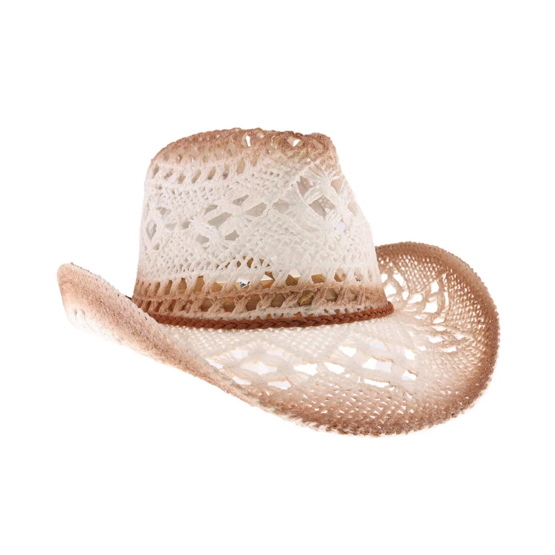 C.C Ombre Open Weave Cowboy Hat