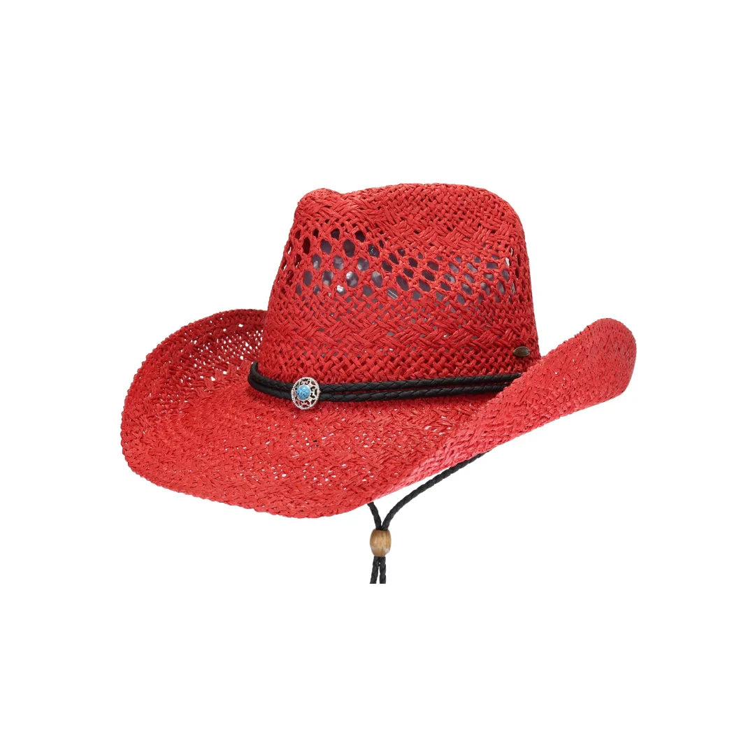C.C Paper Weave Cowboy Hat with Turquoise Accent