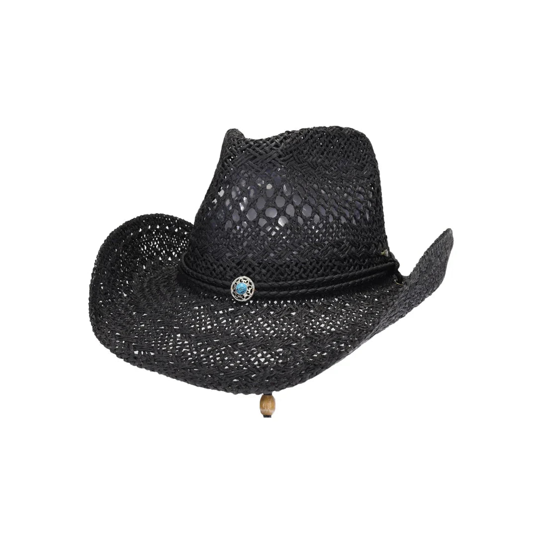 C.C Paper Weave Cowboy Hat with Turquoise Accent