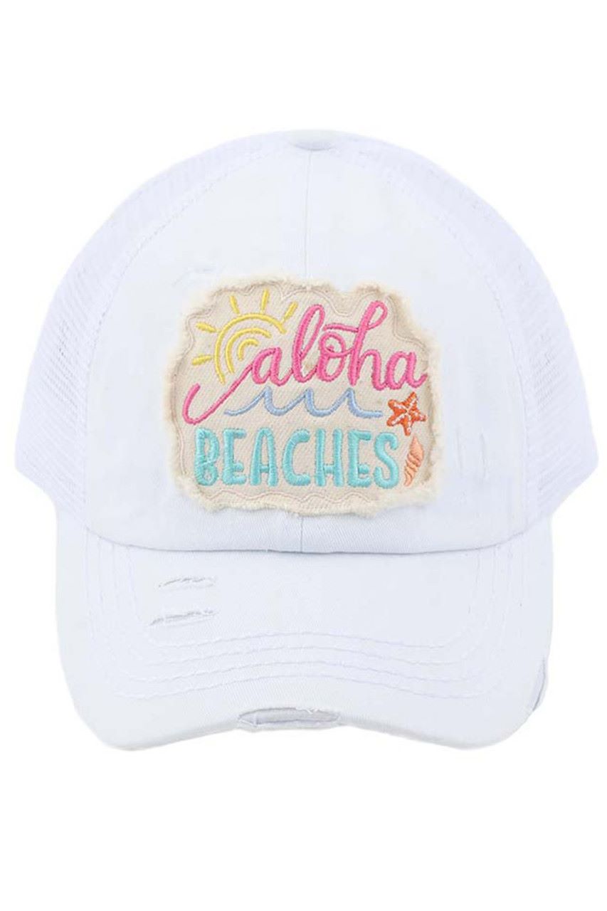 C.C DISTRESSED ALOHA BEACHES PATCH PONYCAP