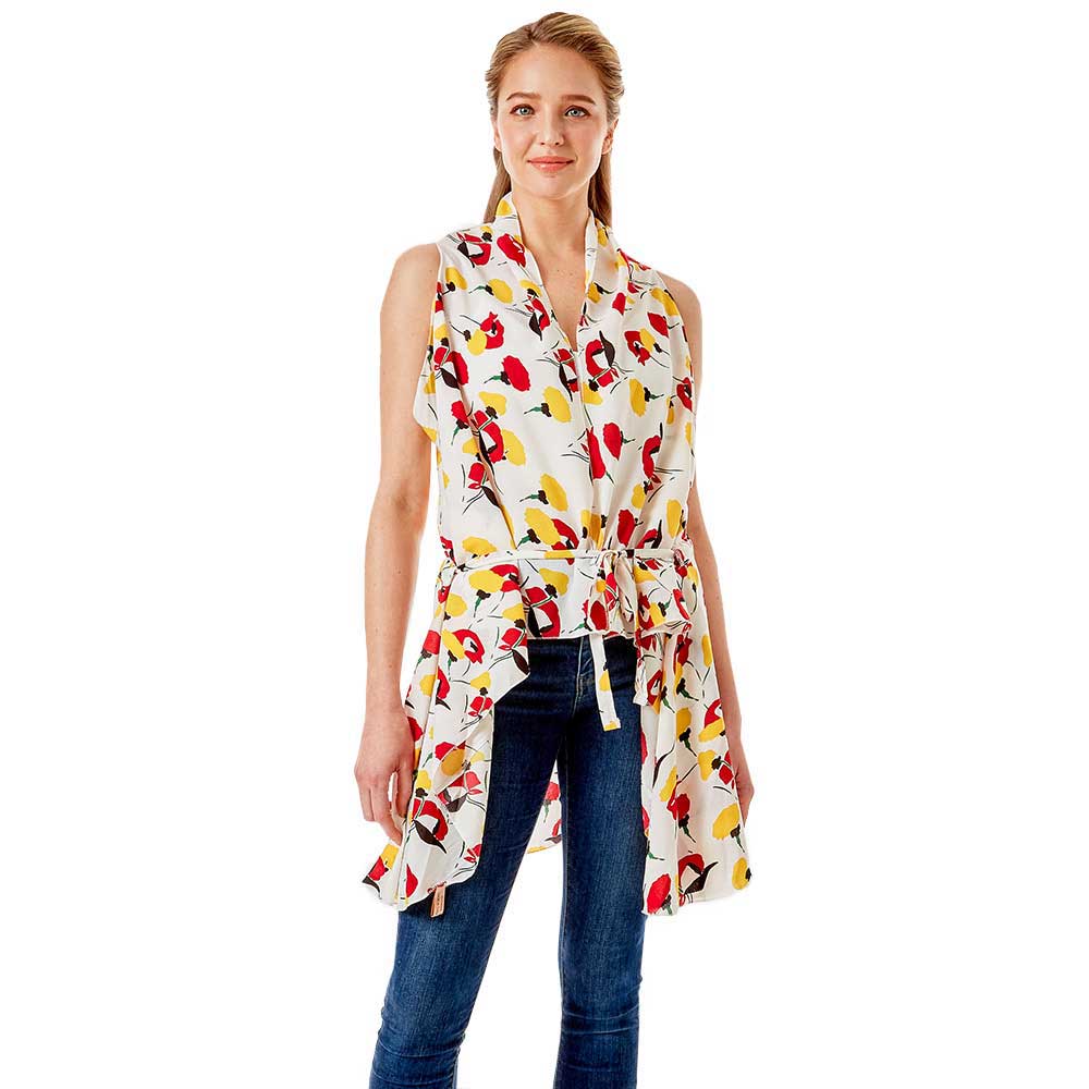 Abstract Floral Vest Cover up