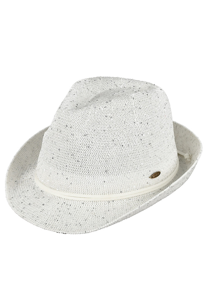 C.C Band Trim Sparkle Fedora Hat