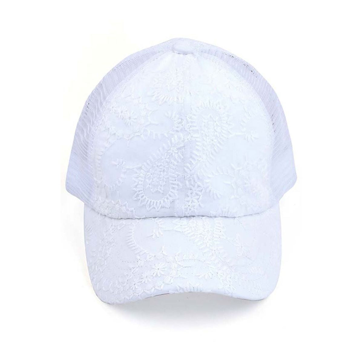 C.C FANCY EMBROIDERY STITCH CRISS CROSS PONYCAP