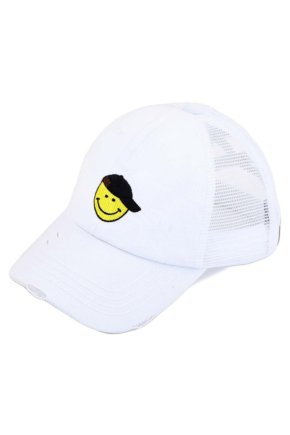 C.C Glitter Smiley Patch Kids Pony Cap