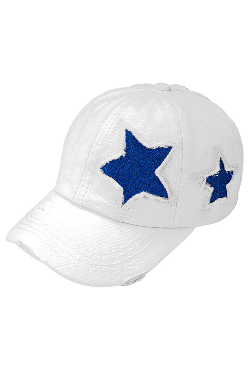 C.C GLITTER STAR BASEBALL PONYCAP