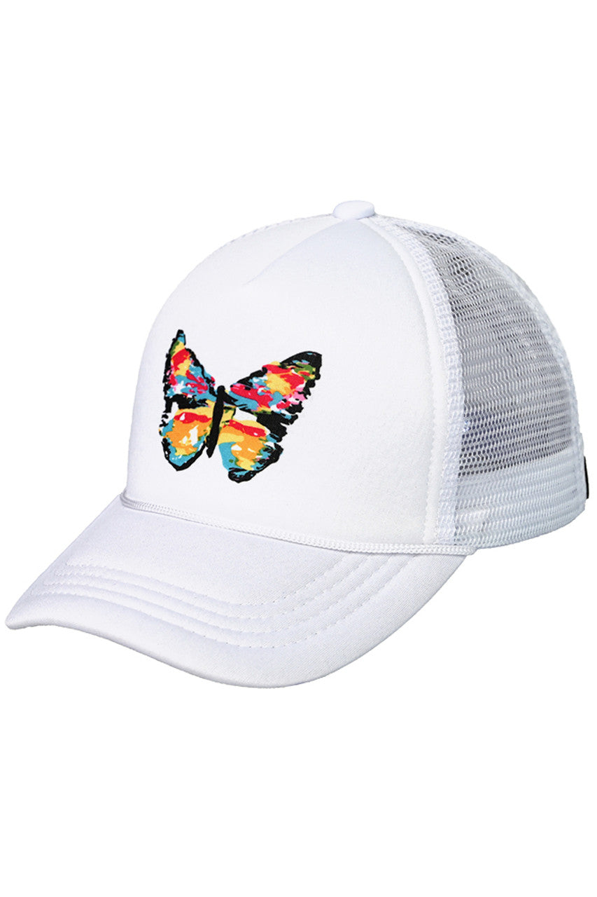 C.C Hand Painted Abstract Butterfly Trucker Cap