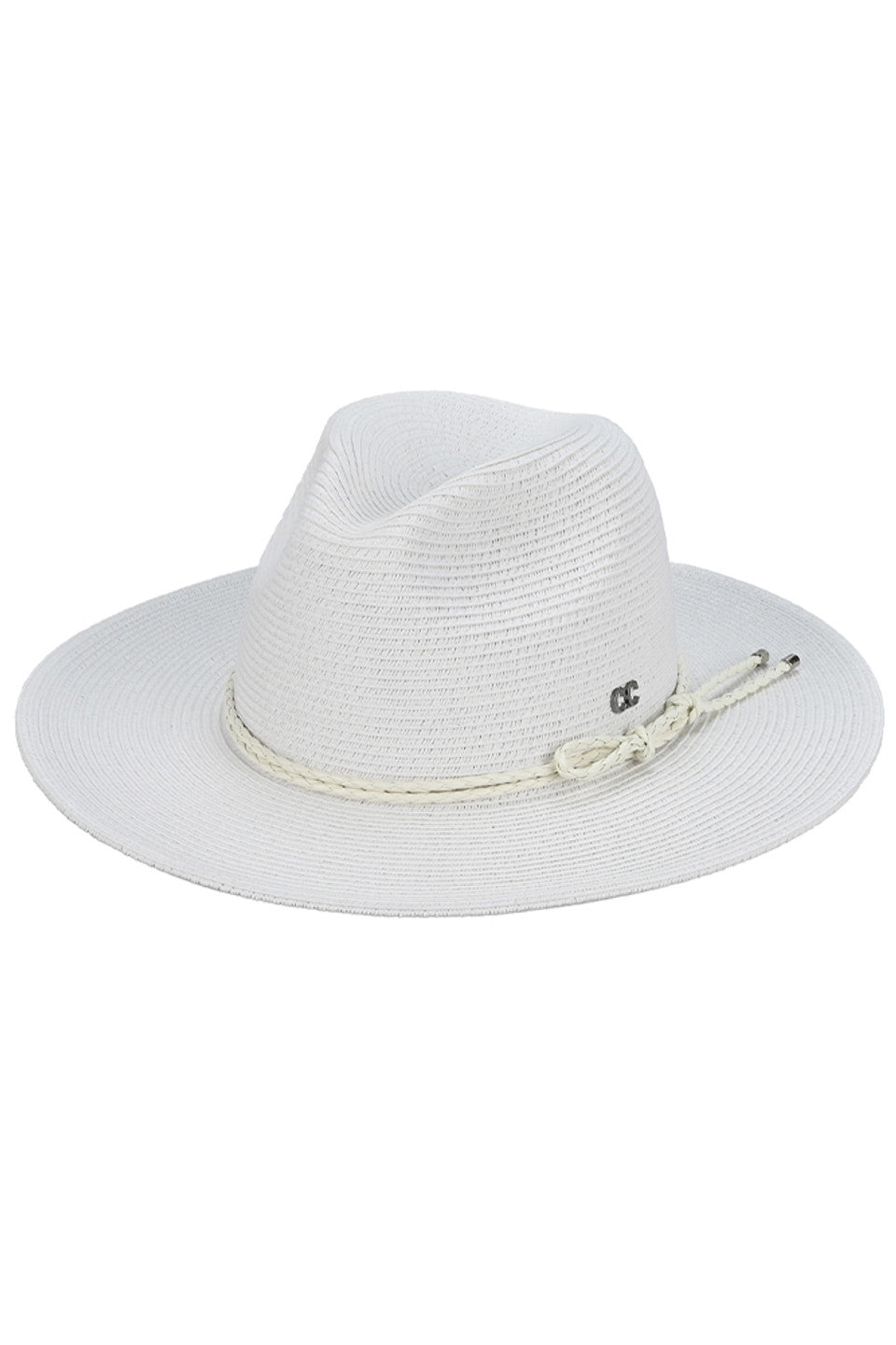 C.C Leather String Rope Band Paper Panama Hat