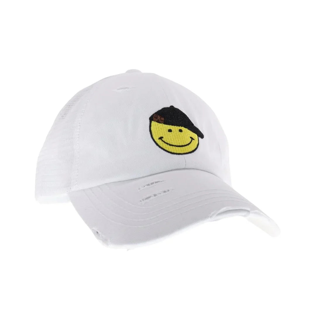C.C Smiley Face Criss Cross High Pony C.C Ball Cap