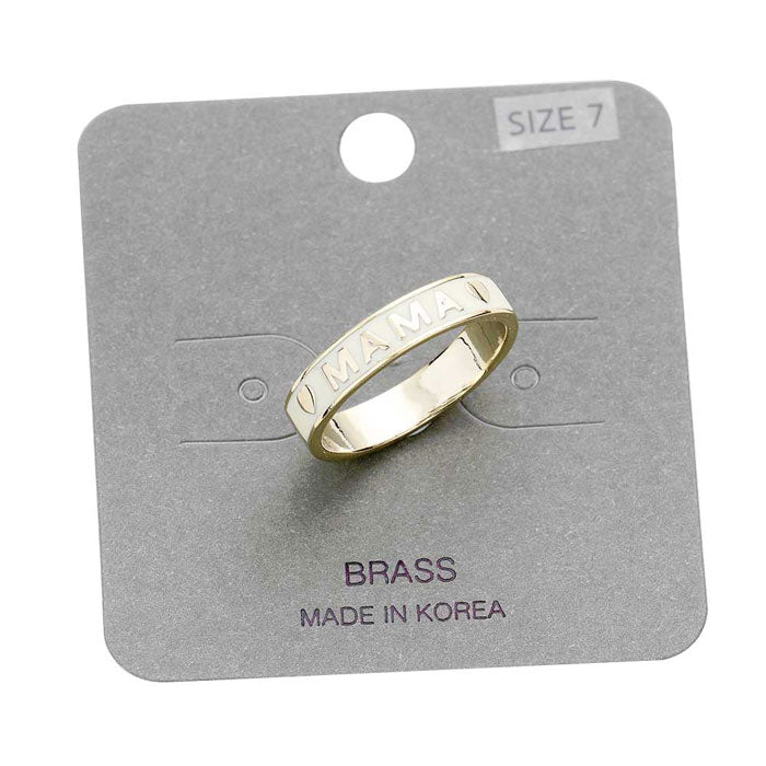 Brass Metal Enamel Mama Ring